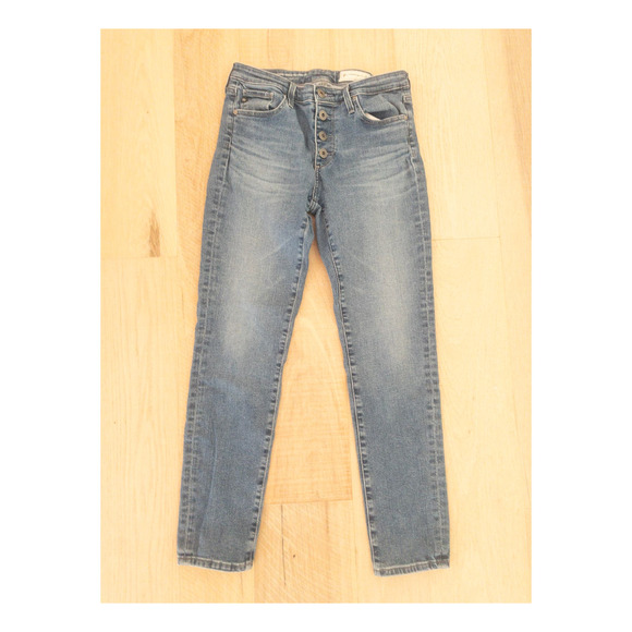 AG for Anthropologie Stevie Ankle Button Up Straight Leg Jeans Size 26 R - Picture 6 of 8